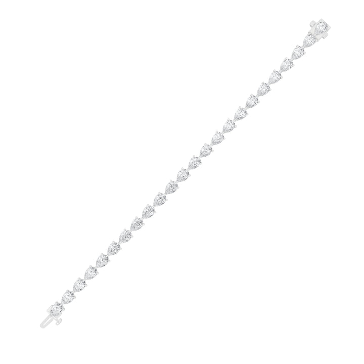 8.5CTW Pear Shaped Lab Grown Diamond (F/VS) Fancy Line Bracelet in 14K Gold