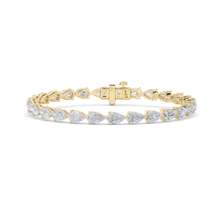 8.5CTW Pear Shaped Lab Grown Diamond (F/VS) Fancy Line Bracelet in 14K Gold