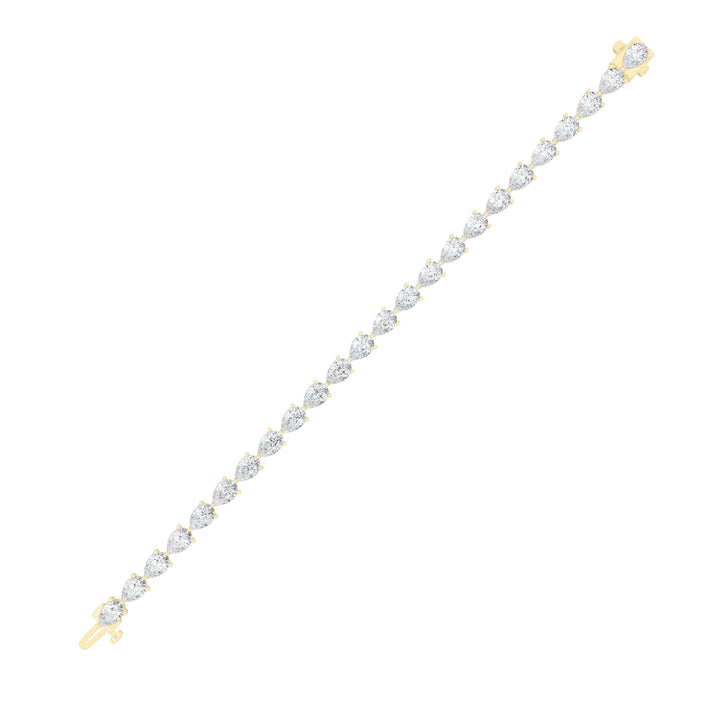 8.5CTW Pear Shaped Lab Grown Diamond (F/VS) Fancy Line Bracelet in 14K Gold
