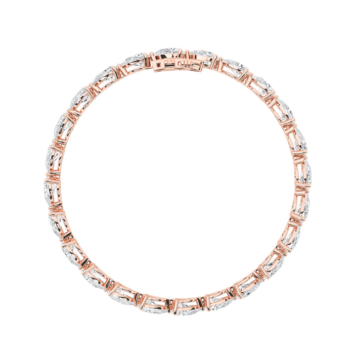 8.5CTW Pear Shaped Lab Grown Diamond (F/VS) Fancy Line Bracelet in 14K Gold