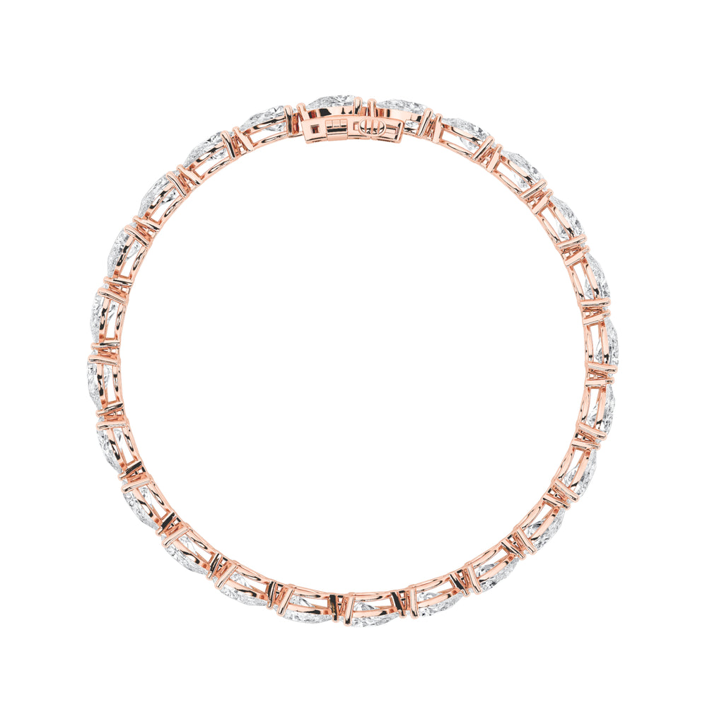8.5CTW Pear Shaped Lab Grown Diamond (F/VS) Fancy Line Bracelet in 14K Gold