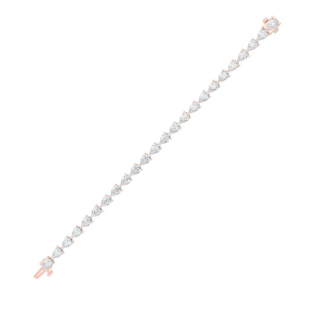 8.5CTW Pear Shaped Lab Grown Diamond (F/VS) Fancy Line Bracelet in 14K Gold