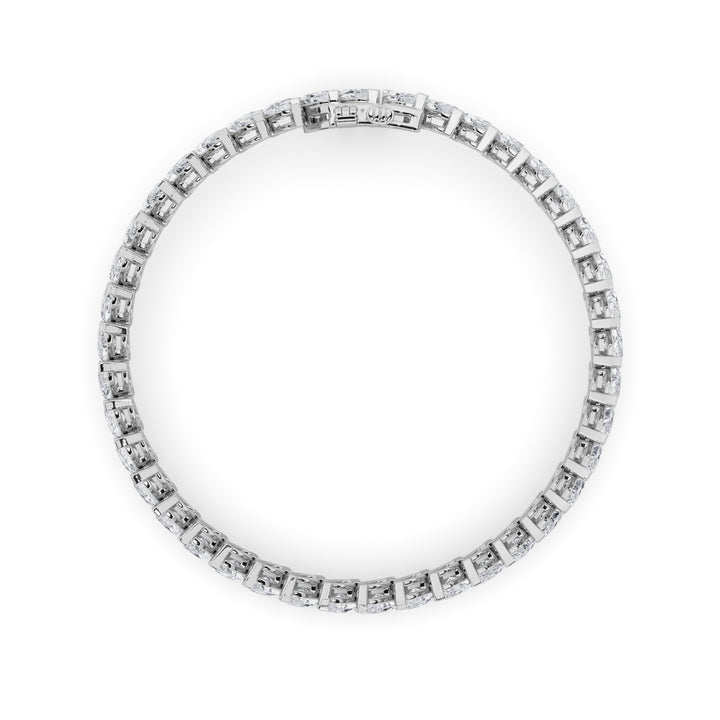16.5CTW Marquise Shaped Lab Grown Diamond (F/VS) Angled Line Bracelet in 14K Gold
