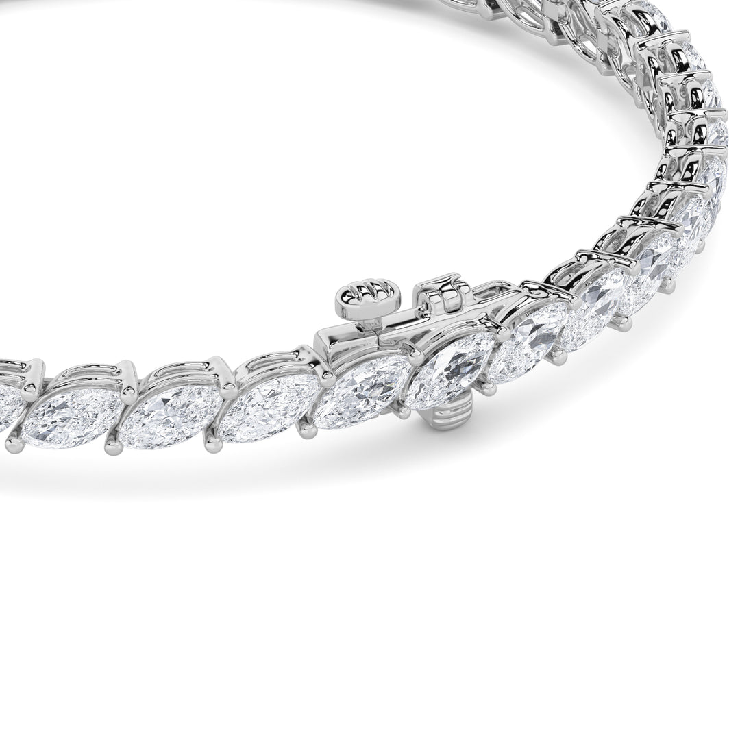 13CTW Marquise Shaped Lab Grown Diamond (F/VS) Fancy Bracelet in 14K Gold