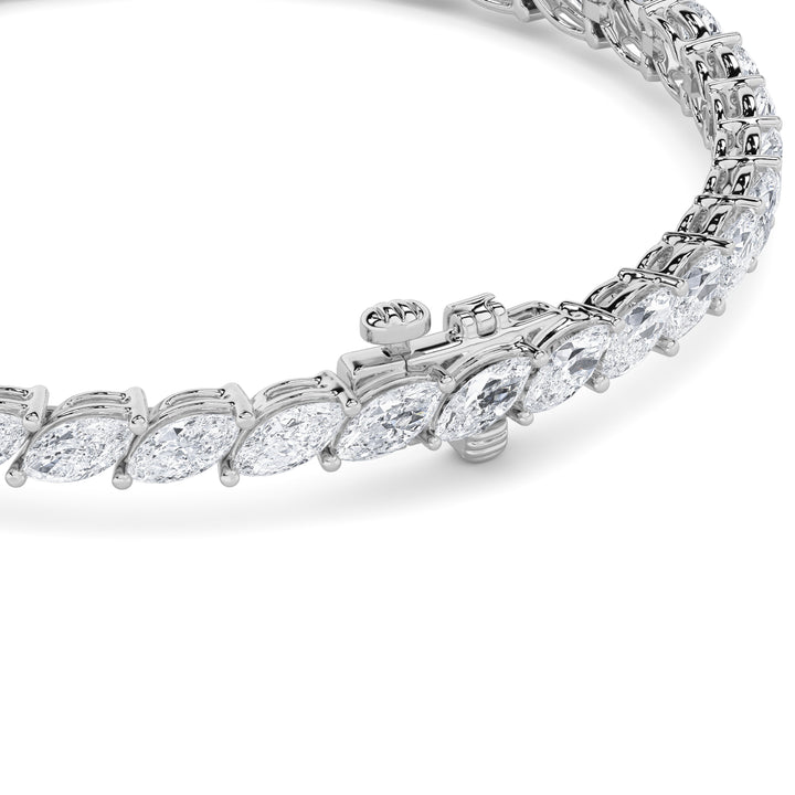 13CTW Marquise Shaped Lab Grown Diamond (F/VS) Fancy Bracelet in 14K Gold