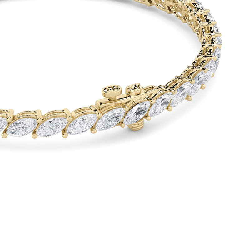 13CTW Marquise Shaped Lab Grown Diamond (F/VS) Fancy Bracelet in 14K Gold