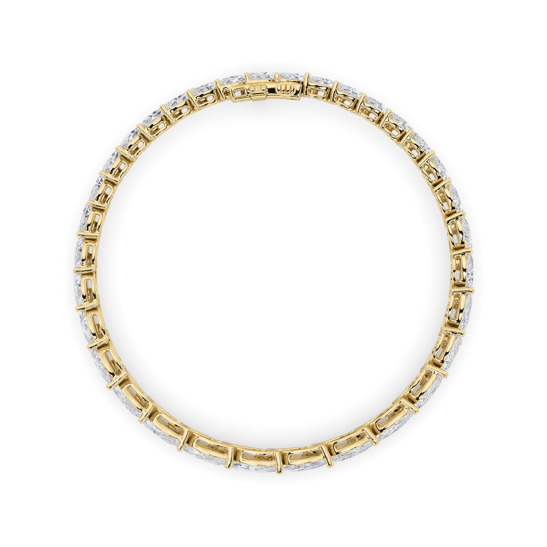 13CTW Marquise Shaped Lab Grown Diamond (F/VS) Fancy Bracelet in 14K Gold