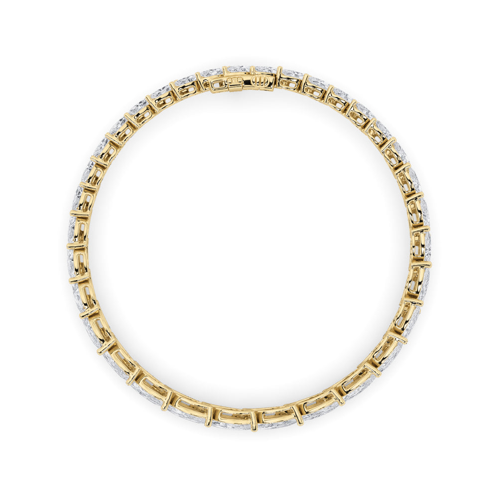 13CTW Marquise Shaped Lab Grown Diamond (F/VS) Fancy Bracelet in 14K Gold