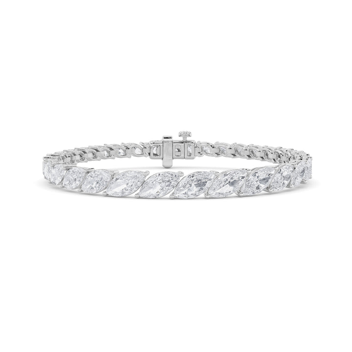 13.5CTW Marquise Shaped Lab Grown Diamond (F/VS) Bracelet in 14K Gold