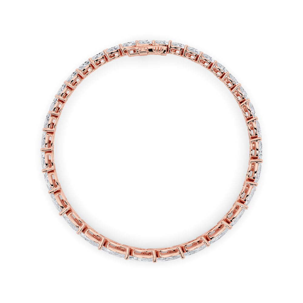 13.5CTW Marquise Shaped Lab Grown Diamond (F/VS) Bracelet in 14K Gold