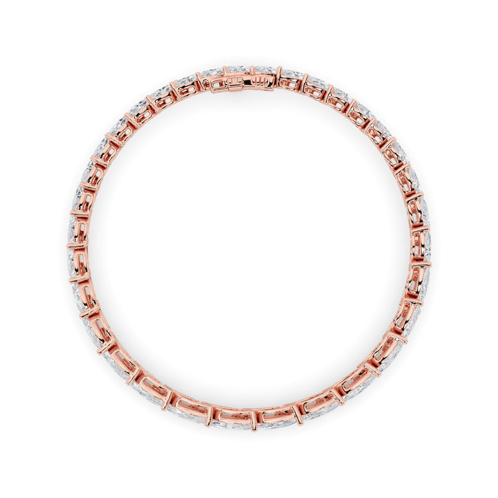 13.5CTW Marquise Shaped Lab Grown Diamond (F/VS) Bracelet in 14K Gold