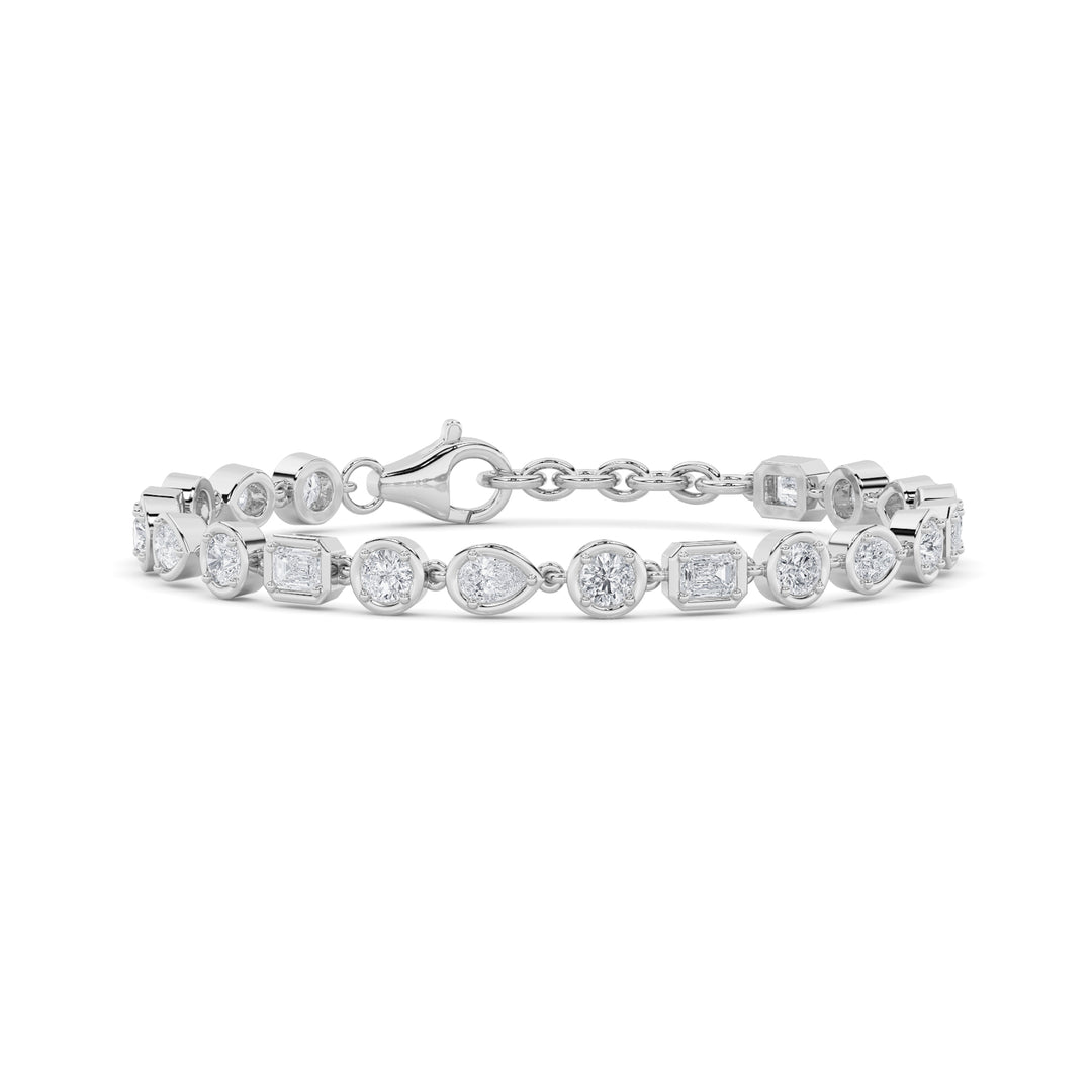 4CTW Mix Shaped Lab Grown Diamond (G/VS) Bracelet in 14K Gold