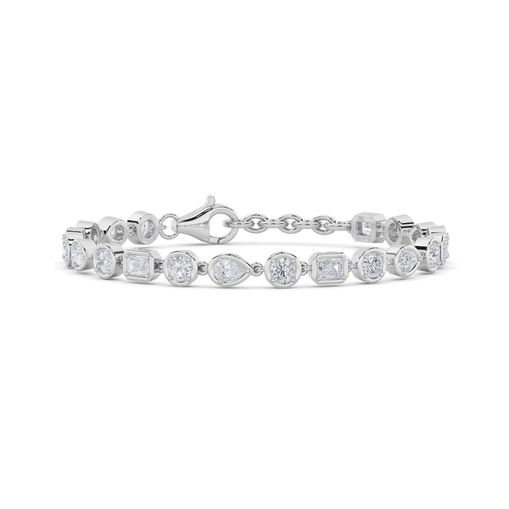 4CTW Mix Shaped Lab Grown Diamond (G/VS) Bracelet in 14K Gold
