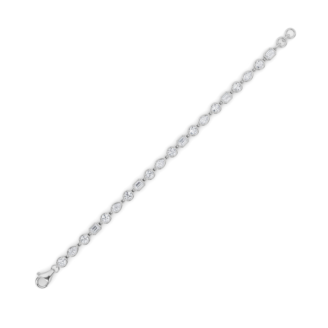 4CTW Mix Shaped Lab Grown Diamond (G/VS) Bracelet in 14K Gold