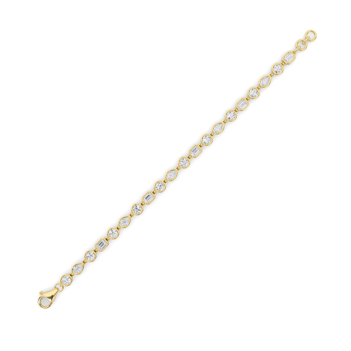 4CTW Mix Shaped Lab Grown Diamond (G/VS) Bracelet in 14K Gold