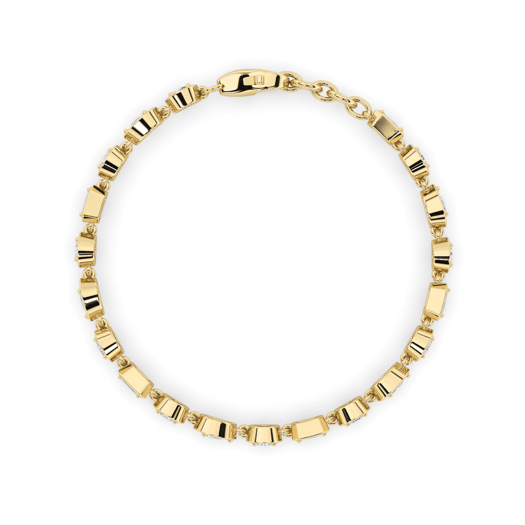 4CTW Mix Shaped Lab Grown Diamond (G/VS) Bracelet in 14K Gold