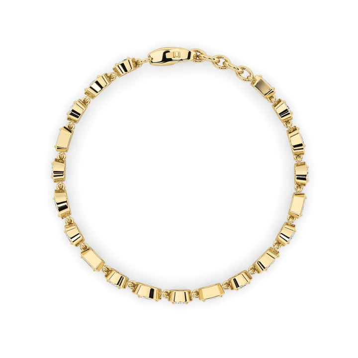 4CTW Mix Shaped Lab Grown Diamond (G/VS) Bracelet in 14K Gold
