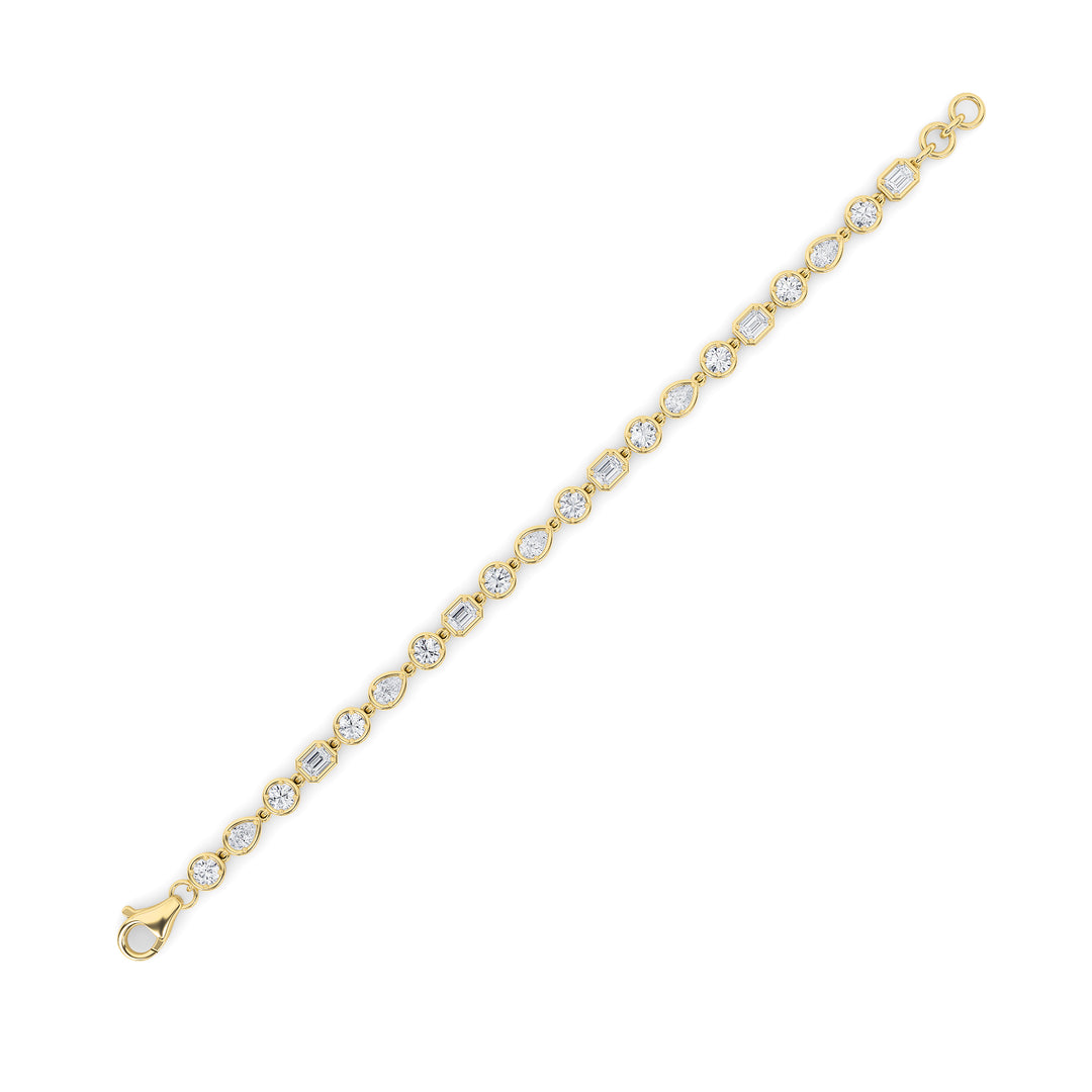 4CTW Mix Shaped Lab Grown Diamond (G/VS) Bracelet in 14K Gold