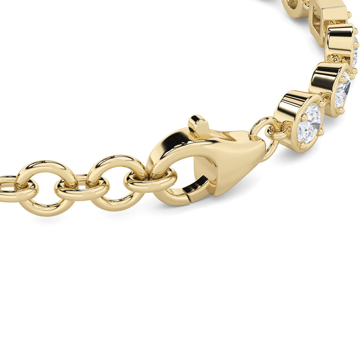 4CTW Mix Shaped Lab Grown Diamond (G/VS) Bracelet in 14K Gold