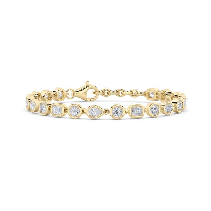 4CTW Mix Shaped Lab Grown Diamond (G/VS) Bracelet in 14K Gold