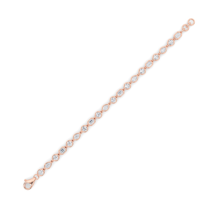 4CTW Mix Shaped Lab Grown Diamond (G/VS) Bracelet in 14K Gold