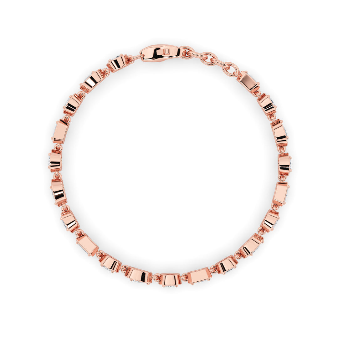 4CTW Mix Shaped Lab Grown Diamond (G/VS) Bracelet in 14K Gold