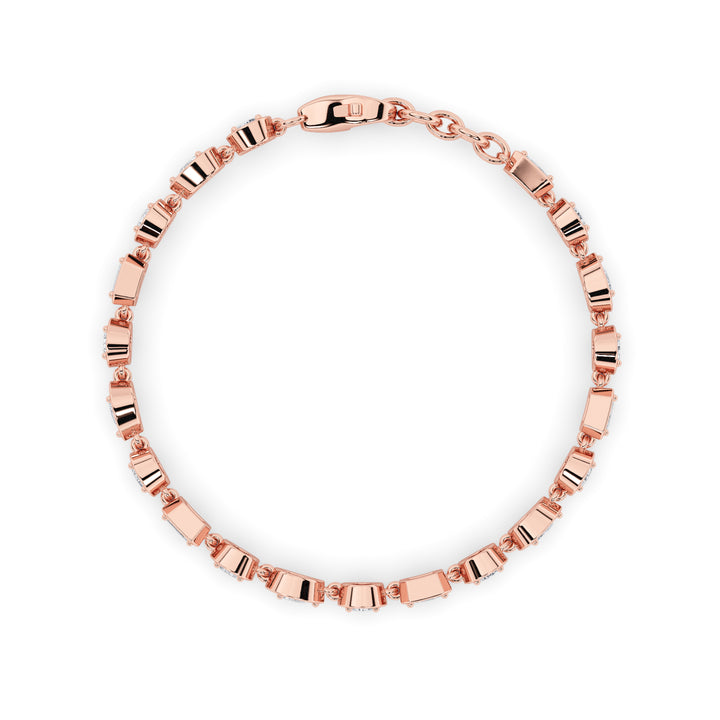 4CTW Mix Shaped Lab Grown Diamond (G/VS) Bracelet in 14K Gold