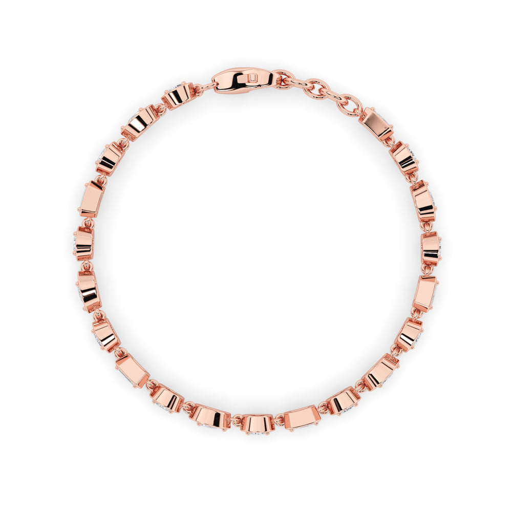 4CTW Mix Shaped Lab Grown Diamond (G/VS) Bracelet in 14K Gold