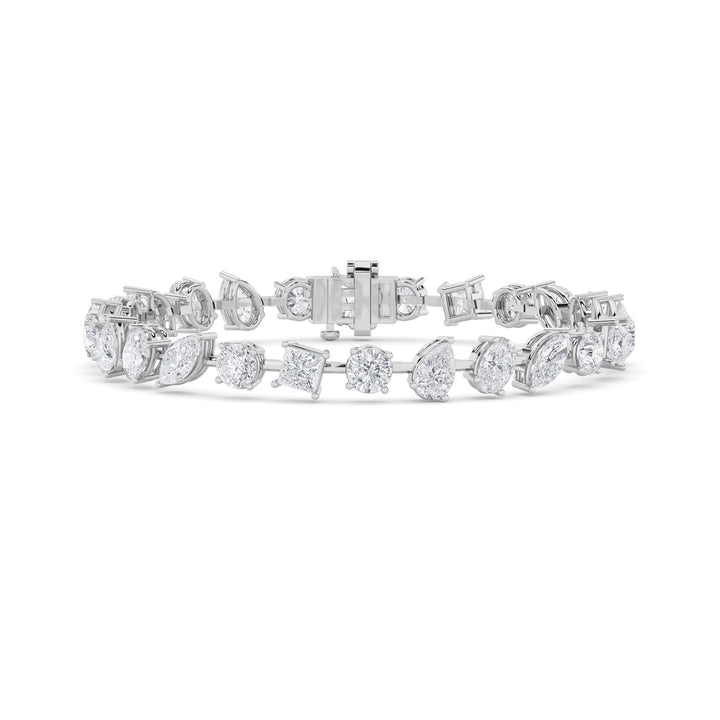 10.25CTW Mix Shaped Lab Grown Diamond (F/VS) Bracelet in 14K Gold