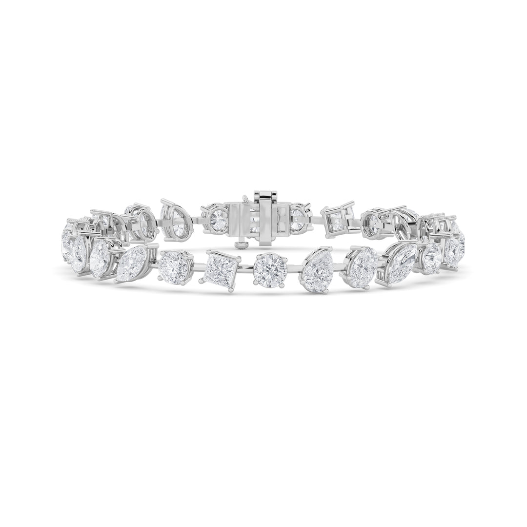 10.25CTW Mix Shaped Lab Grown Diamond (F/VS) Bracelet in 14K Gold