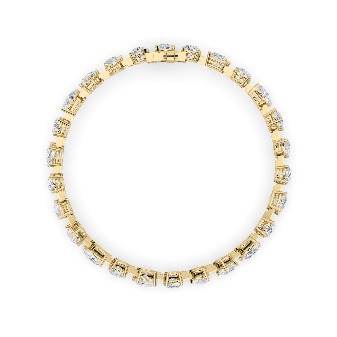 10.25CTW Mix Shaped Lab Grown Diamond (F/VS) Bracelet in 14K Gold