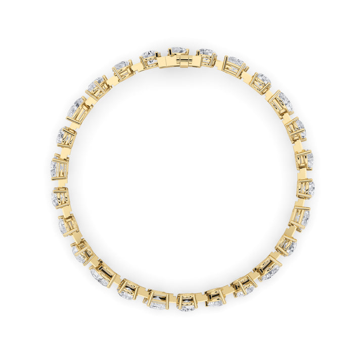 10.25CTW Mix Shaped Lab Grown Diamond (F/VS) Bracelet in 14K Gold