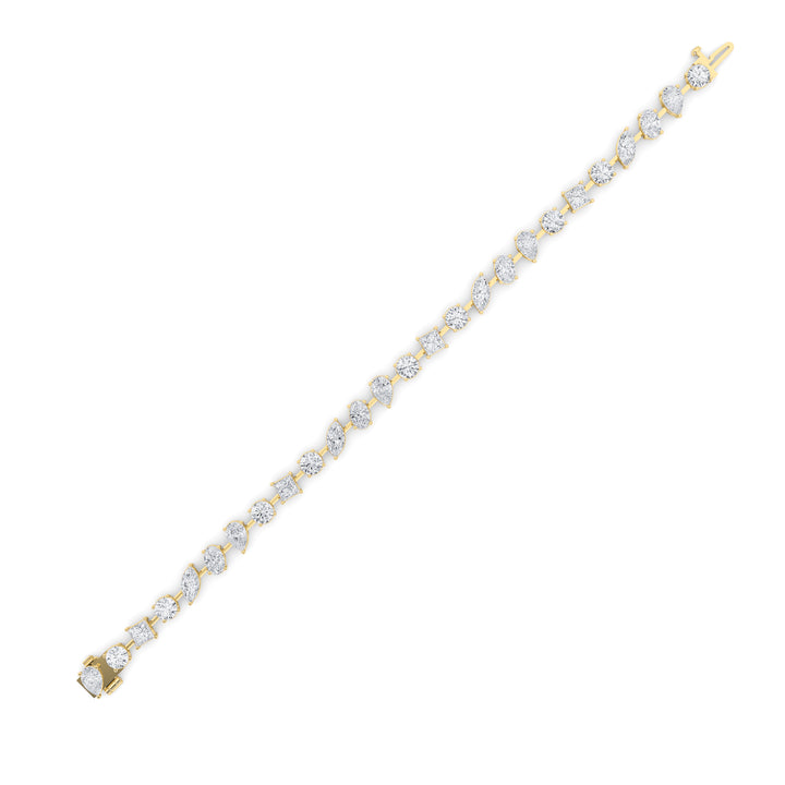 10.25CTW Mix Shaped Lab Grown Diamond (F/VS) Bracelet in 14K Gold
