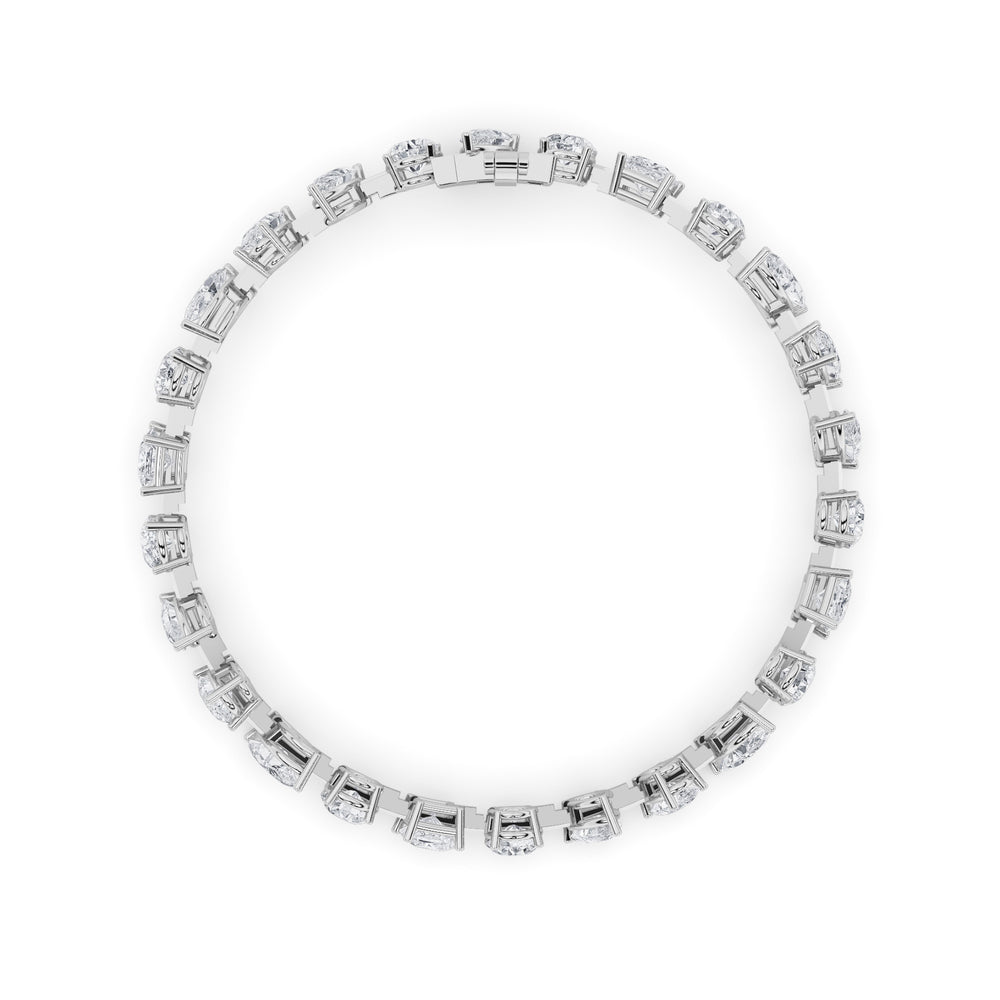 10.5CTW Mix Shaped Lab Grown Diamond (F/VS) North South Bracelet in 14K Gold