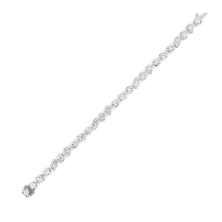 10.5CTW Mix Shaped Lab Grown Diamond (F/VS) North South Bracelet in 14K Gold
