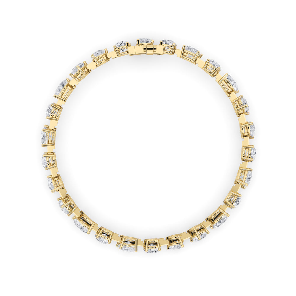 10.5CTW Mix Shaped Lab Grown Diamond (F/VS) North South Bracelet in 14K Gold