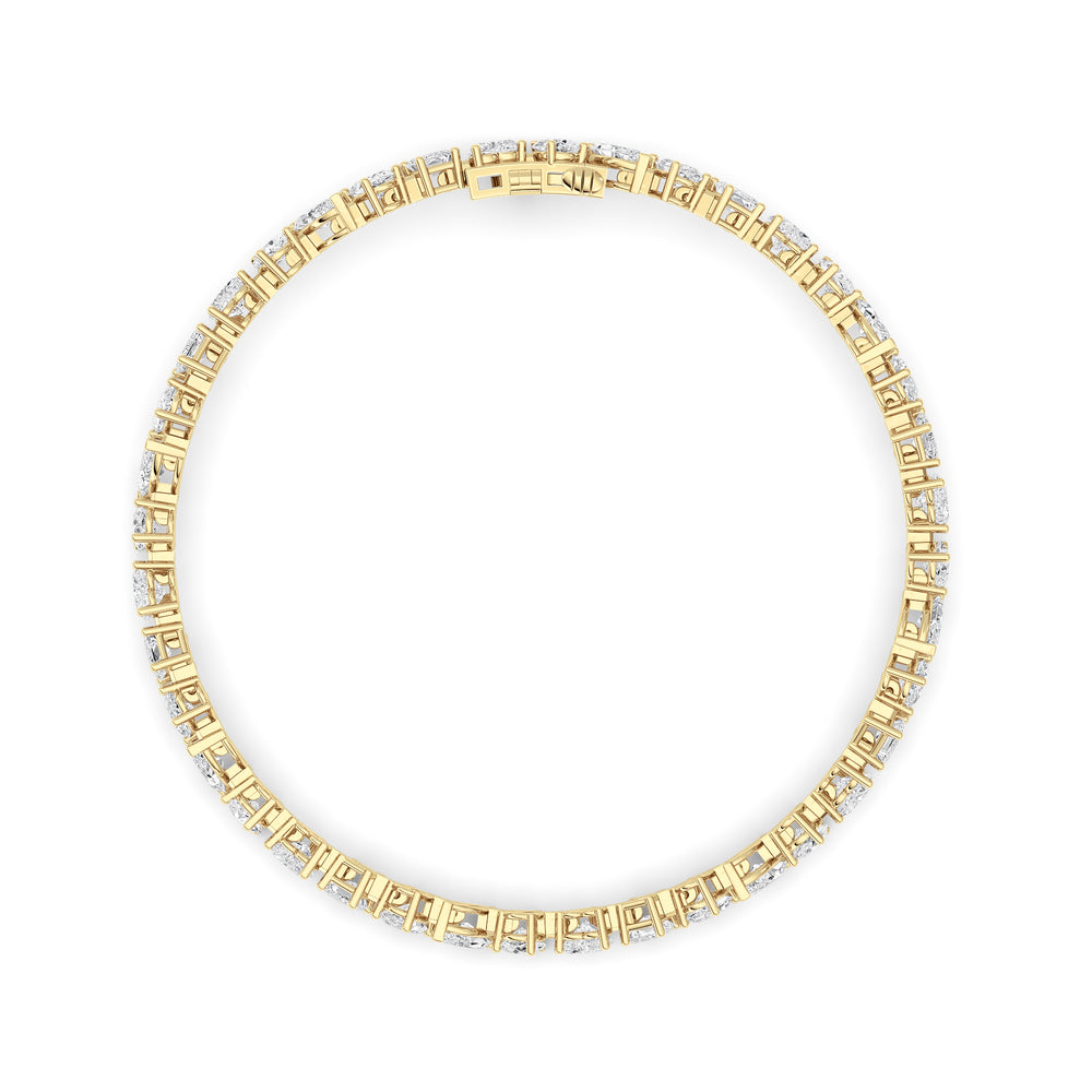 8CTW Mix Shaped Lab Grown Diamond (F/VS) Bracelet in 14K Gold