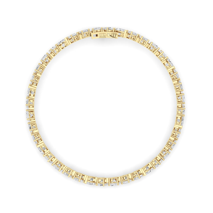 8CTW Mix Shaped Lab Grown Diamond (F/VS) Bracelet in 14K Gold