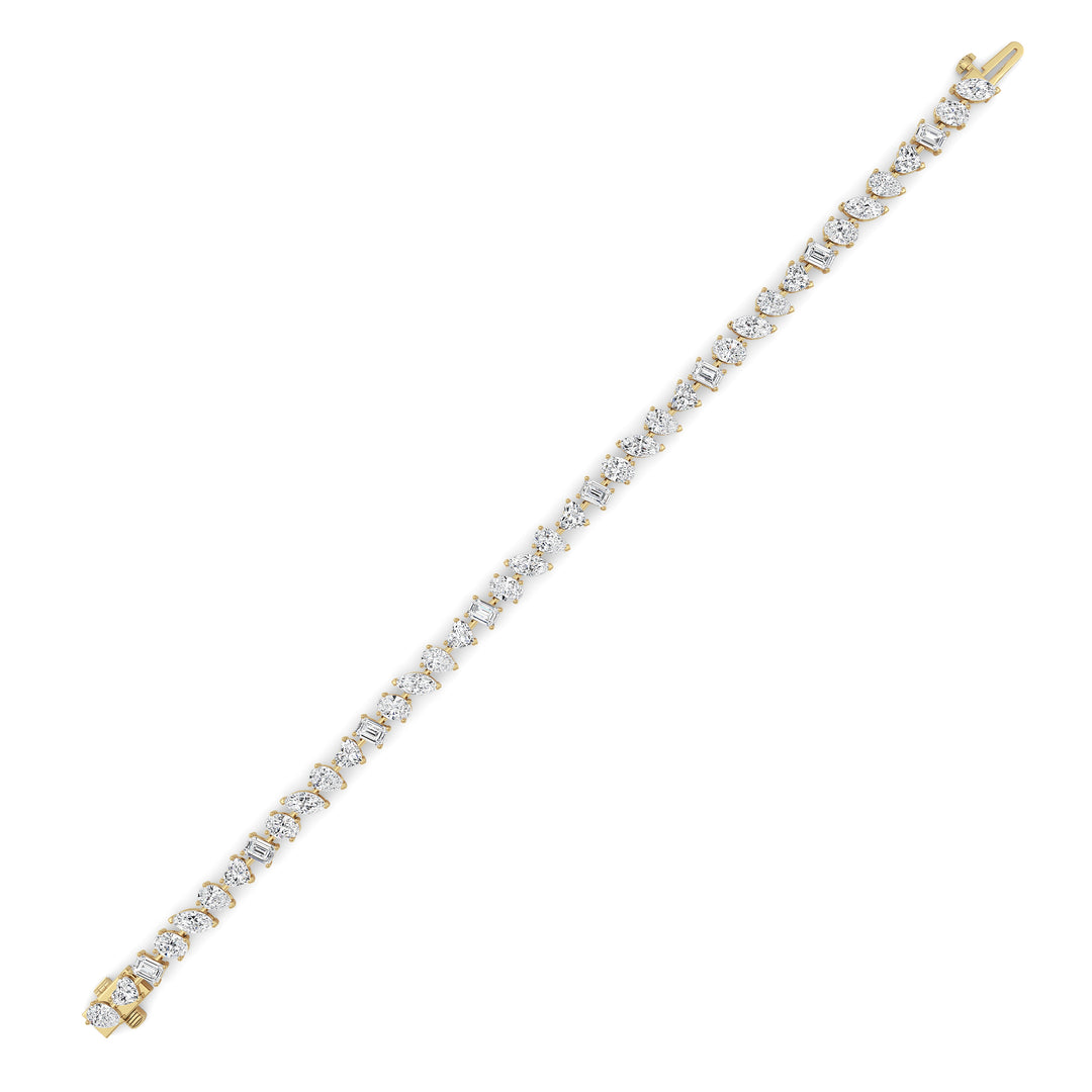 8CTW Mix Shaped Lab Grown Diamond (F/VS) Bracelet in 14K Gold