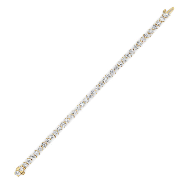 8CTW Mix Shaped Lab Grown Diamond (F/VS) Bracelet in 14K Gold