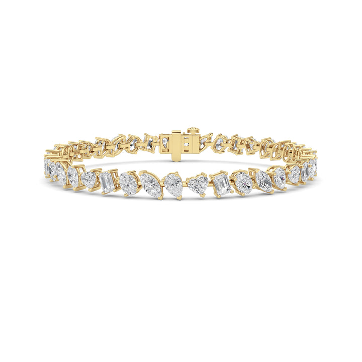 8CTW Mix Shaped Lab Grown Diamond (F/VS) Bracelet in 14K Gold