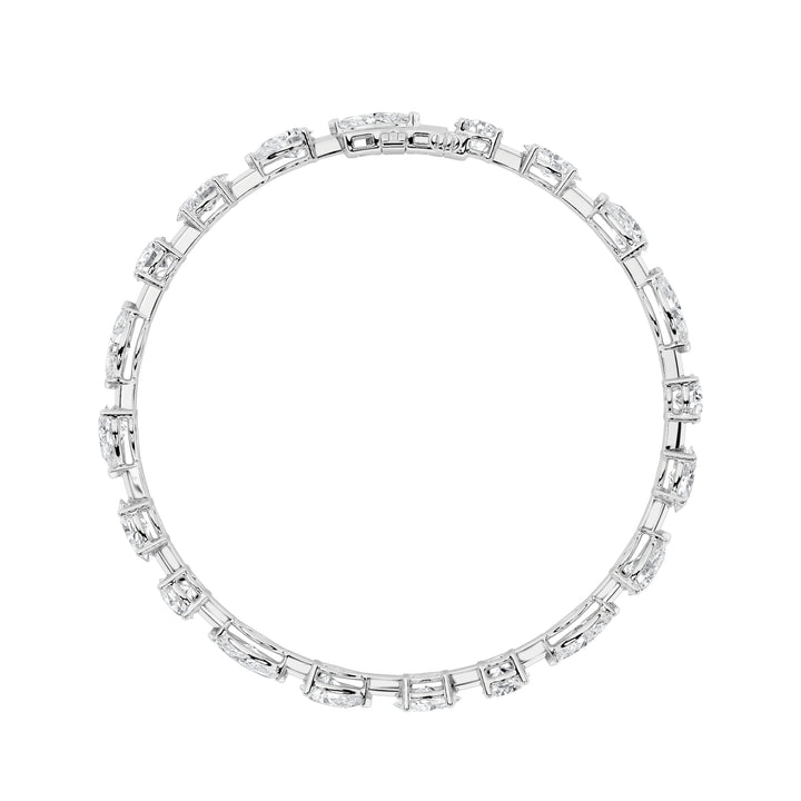 10CTW Mix Shaped Lab Grown Diamond East & West Bracelet in 14K Gold (F/VS)