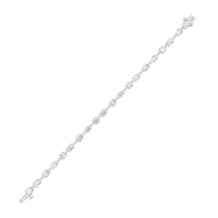 12CTW Mix Shaped Lab Grown Diamond East & West Bracelet in 14K Gold (F/VS)