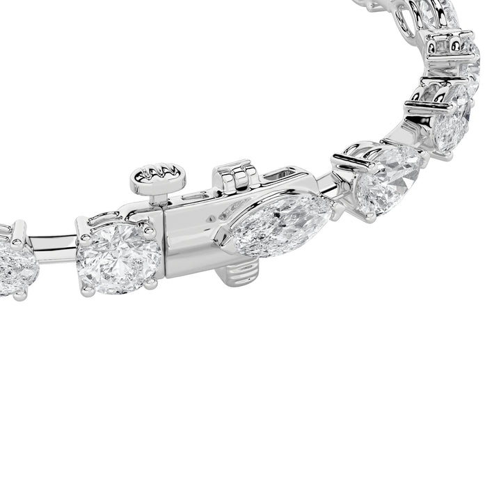 5CTW Mix Shaped Lab Grown Diamond East & West Bracelet in 14K Gold (F/VS)