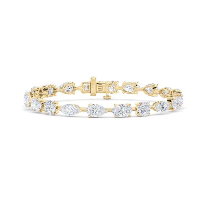 7CTW Mix Shaped Lab Grown Diamond (F/VS) Bracelet in 14K Gold