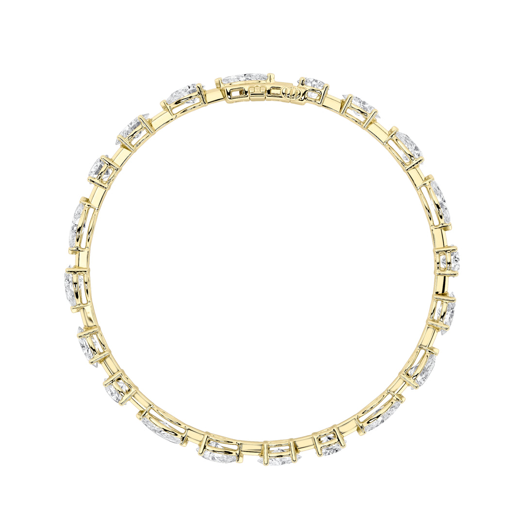 7CTW Mix Shaped Lab Grown Diamond (F/VS) Bracelet in 14K Gold