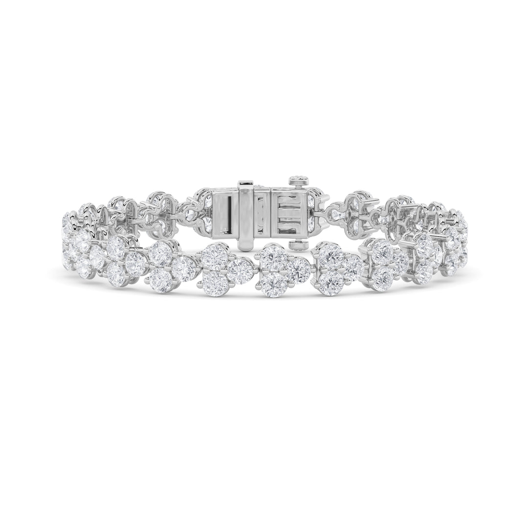 13CTW Round Shaped Lab Grown Diamond (F/VS) Cluster Bracelet in 14K Gold