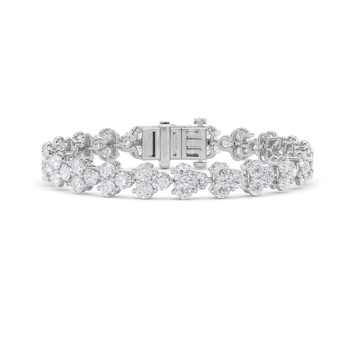 13CTW Round Shaped Lab Grown Diamond (F/VS) Cluster Bracelet in 14K Gold