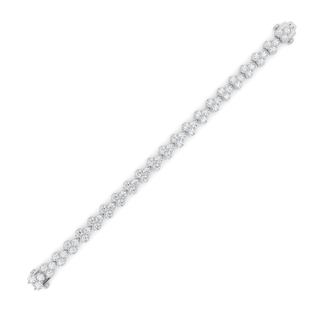 13CTW Round Shaped Lab Grown Diamond (F/VS) Cluster Bracelet in 14K Gold