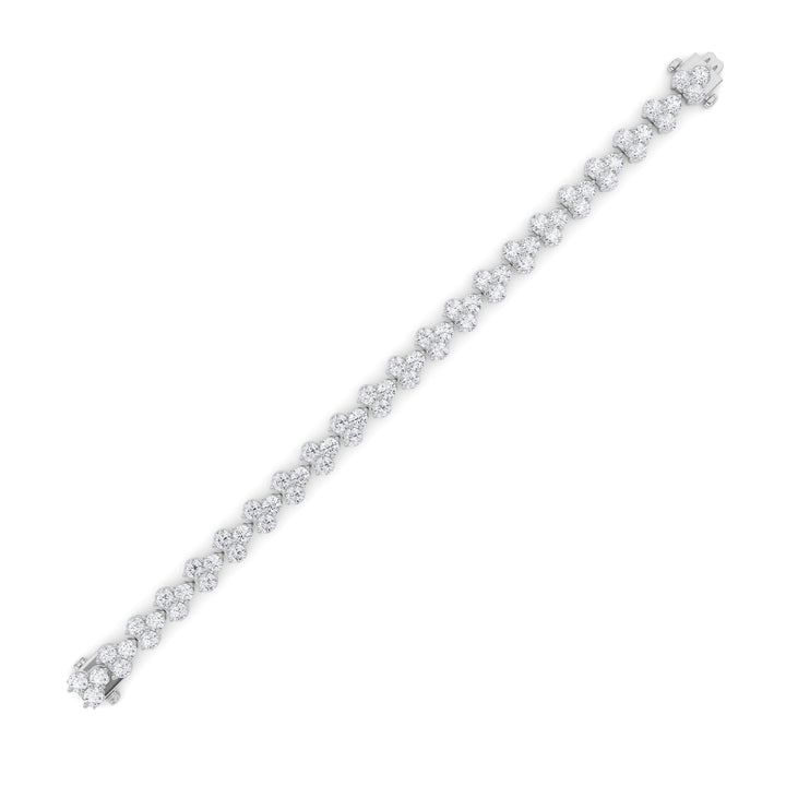 13CTW Round Shaped Lab Grown Diamond (F/VS) Cluster Bracelet in 14K Gold